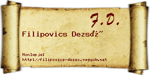 Filipovics Dezső névjegykártya